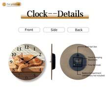 1 Piece, 10inch, Cat Sleeping On A Wooden Surface, Wooden Home Silent Wall Clock - 2D Flat Print, Suitable For Decorating Restaurants, Kitchens, And Cafes, Easter, Valentine's Day Gift (AA Batteries Not Included),Mothers Day Gift,Living Room,Alarm Clock,Reloj De Pared Para Sala,Dorm Decor,House Deocr,Kitchen Deccor - Style/Multiple Colors/10in/25cm - View 7