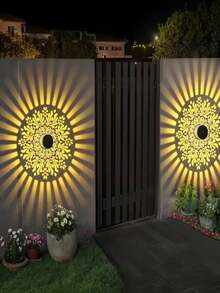 4入組太陽能曼陀羅玫瑰投影燈 LED 太陽能牡丹壁燈 戶外園藝燈 適用於花園裝飾、庭院裝飾、露台裝飾、圍欄裝飾、牆面裝飾、樓梯裝飾、小徑裝飾、居家裝飾、婚禮與派對裝飾 - 太陽能壁燈 - 查看 10