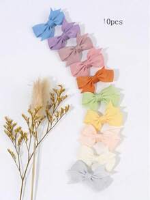 10/24pcs Ribbed Ribbon Bow Hair Clips, Multi-Color Alligator Clips, Women's Daily Fashion Hair Accessories. Claw Clips, Hair Pins, Hair Styling Tools,Travel,Birthday - 24pcs - View 2