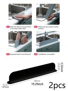 1pc Durable Silicone Suction Cup Splash Guard, Kitchen Sink Splash Protector With Suction Cup, Water Barrier To Prevent Spills, Protects Countertop From Water Stains, Suitable For Kitchen And Lab Sinks, Basins And Bowls, Great For Home And Professional Use - Black - View 18