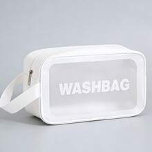 Túi đựng mỹ phẩm chống nước dành cho nữ, túi đựng đồ trang điểm dung tích lớn, túi xách tay du lịch đựng đồ dùng vệ sinh cá nhân. - trắng - Xem 7