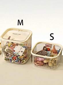 1 pieza Organizador de maquillaje multifuncional a prueba de polvo para escritorio, caja de almacenamiento de cosméticos y papelera - Multicolor - Ver 5