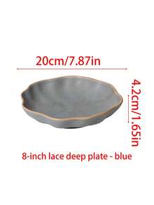 Đĩa sâu không đối xứng 8 inch, đĩa salad cao cấp sáng tạo, bộ đồ ăn kiểu Nhật Bản trang nhã, đĩa phục vụ thương mại - Nhiều màu - Xem 7