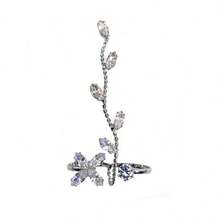 1 chiếc nhẫn ngón chân hở bằng đá Zirconia thanh lịch, đính đá lấp lánh, kiểu dáng gợi cảm mùa hè dành cho nữ. - Nhiều màu - Xem 5