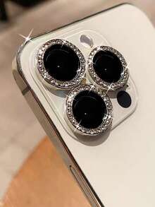 3pcs Rhinestone Glitter Protective Camera Lens Film, Scratch-Resistant & Shatterproof, Fit For IPhone 17 Pro Max, 17 Air / 11 / 12 / 13 / 14 / 15 / 16 / Mini Plus Pro Max - Silver - View 30