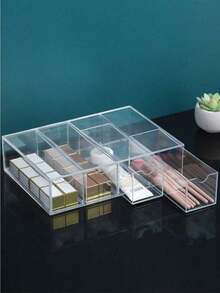 Hộp đựng kính mắt 4 tầng bằng acrylic, hộp đựng đồ trang điểm và trang sức xếp chồng được, hộp đựng mỹ phẩm và son môi trong suốt 4 ngăn kéo, có thể sử dụng theo chiều ngang hoặc chiều dọc, giá trưng bày chống bụi. - Nhiều màu - Xem 8