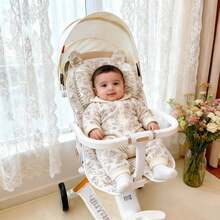 Blumen Baby Kinderwagen Kissen, Säuglings Autositz Einsatz - Umkehrbarer, universeller, atmungsaktiver und weicher Neugeborenen Sitzeinlage für Kinderwagen, Kinderwagen Sitzkissen Einlage für Neugeborene - Verschiedenfarbig - Übersicht 1