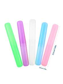 1/2/4支装便携式旅行牙刷收纳盒，旅行牙刷盒，防尘透气牙刷收纳盒，糖果色磨砂毛毡牙刷头保护套，牙科工具收纳盒，适合居家日常、户外旅行、商务出行、露营、返校季、夏季旅行等场合，多种颜色可选，个人护理收纳小工具，浴室配件 - 彩色 - 查看 5