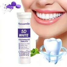 独家设计 5-8-9D 紫色牙膏片，深层清洁，清新口气，美白牙膏，日常使用，方便旅行携带，每盒 25 片，紫色牙膏片 - 薄荷色 - 查看 9