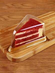 1/20/50pcs/Set Triangle Cake Box With Spoon, 6-Inch And 8-Inch Transparent Layered Cake Portable Box, Suitable For Mousse Cake Slices, Transparent Cake Slice Container, Cake Box, Plastic Cheesecake Container With Lid, Birthday Party Gift, Wedding Party Gift - Multicolor - View 5
