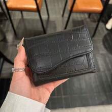 Korean Style Crocodile Embossed Short Wallet, Multi-Functional Card Holder, New Fashionable High-Quality Women Foldable Coin Purse For Women Money Wallet Mini Wallet Purse Wallet Small Wallet Cute Wallet Travel Essential Summer Small Wallet - Multicolor - View 6