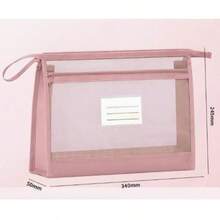 A4 Size Transparent Grid Zipper File Bag, Portable Themed Sorting Handbag, Large Capacity Student File Organizer Bag, Suitable For School, Exam Papers, Homework And Textbooks, 4 Color Options Available - Multicolor - View 6