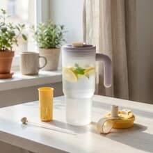 850ml Large Capacity Portable Water Bottle With Tea Strainer & Straw, Transparent Plastic Drinking Bottle, Microwave Tumbler For Water Milk Coffee Tea, Leak-Proof Water Cup Coffee Mug For Student Adult Use In School, Office, Picnic, Back To School - Multicolor - View 10