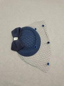 1件女士复古20、30、50年代风格头饰帽，配有蝴蝶结、花朵和面纱，适合婚礼、下午茶派对等场合。 - 彩色 - 查看 8