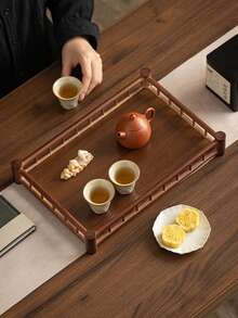 Khay gỗ óc chó có tay cầm, dùng để bày thức ăn, đồ ăn nhẹ, đồ uống, sushi, bít tết, pizza, món tráng miệng, bánh ngọt, bánh mì, khay ăn sáng, khay cà phê, khay trà, khay đồ nguội. - Màu Tím - Xem 4