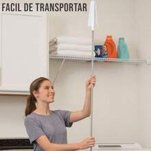 Timotech Escurridor de Ropa Plegable Tendedero Plegable Ropa Tendedero Portátil Estante de Secado de Ropa Acero Inoxidable de 150 cm con 3 Brazos Giratorios para Perchas 4 Patas para 27 Piezas - Blanco / Plateado - Ver 4