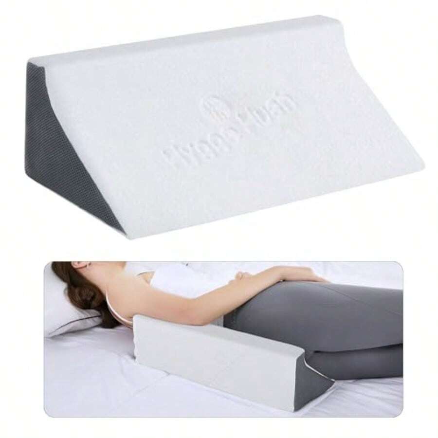 Almohada de cuña para dormir posicionadores de espalda y cuerpo para dolor de espalda prevención de úlceras por decúbito después de la cirugía apoyo para el embarazo soporte para el - Blanco gris - Ver 1