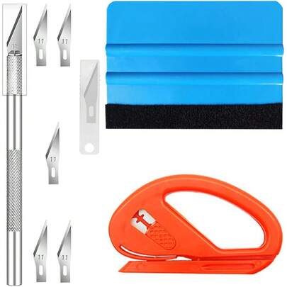 乙烯基贴膜安装工具窗膜贴膜应用套装工艺工具壁纸工具带乙烯基刮板，乙烯基修剪工具用于贴膜、工艺品、窗膜