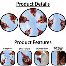 1/6pcs Funny Animal Trash Can Sticker Self Adhesive Chicken Cat Monkey Pattern Decal For Outdoor Bin Kitchen Dustbin Decor Waterproof - Trash Can Stickers - View 4