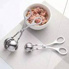 Dụng cụ làm thịt viên bằng thép không gỉ, khuôn làm thịt viên, dụng cụ nhà bếp gia đình, dụng cụ ép thịt viên, khuôn làm bánh bao. - Bạc - Xem 8