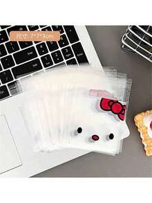 SANRIO 100个聚乙烯材质印花多用途DIY收纳袋，适用于包装糖果、礼品、圣诞礼物，精致完美 - 查看 4