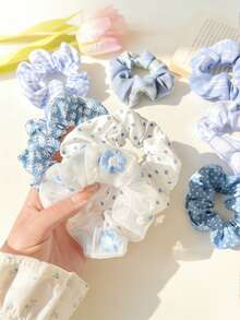 10/8 piezas Scrunchies de unicolor Lazos de pelo elásticos para mujeres Sujetadores de cola de caballo casual Accesorios para el cabello 2026 Regalos calientes del Día de San Patricio, Día de la Madre, Pascua, Graduación, Cumpleaños para niñas y damas Decoración del cabello diaria, de verano, festiva, de viaje Bandas elásticas para el cabello, Cuerda elástica para el cabello, Elásticos para el cabello, Festival - Multicolor - Ver 6