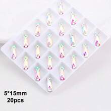 玻璃水晶,AB彩,各种形状,手工闪亮水晶缝纫,手工水晶水钻装饰珠,平底穿孔宝石,DIY配件,缝纫宝石,水钻,用于装饰衣服、连衣裙、包包、鞋子、胸针、耳环、手工艺品。 - 彩色 - 查看 43