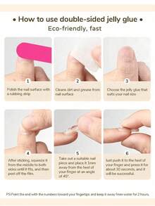 Bộ 10 móng giả đính đá ombre trong suốt thủ công, hình dáng hạnh nhân sang trọng, có thể tái sử dụng, phù hợp cho đi làm và hẹn hò. - Nhiều màu - Xem 5