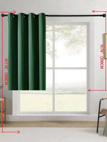 1pc/2pcs Solid Blackout Curtain Shades - Summer Home Decoration Thermal Insulated Grommet Blackout Draperies/Drapes For Bedroom, Living Room, Kitchen, Study, Office - Dark Green - View 39