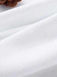 1pc Classic Japanese Style Linen Sheer Curtain, Pure White Semi-Sheer Curtain Panel, Cozy Living Room Curtain, Rod Pocket Top Design, Bedroom Curtain, Suitable For All Seasons - 175GSM Fabric Weight - White - View 7