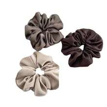 3pcs/Set Women's French Retro Satin Scrunchie High And Low Ponytail Hair Tie Non-Damaging Hair Bun Hair Rope Suitable For Daily Commute Outdoor Leisure Use Holiday Accessories Hair Elastics Hair Rubber Bands Elastic Hair Tie - Multicolor - View 5