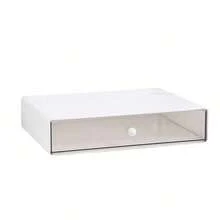 Organizador de escritorio apilable con cajones transparentes, caja de almacenamiento de plástico con múltiples compartimentos para papelería, cosméticos, joyas, escritorio de oficina, tocador de maquillaje y almacenamiento de encimera - Multicolor - Ver 10