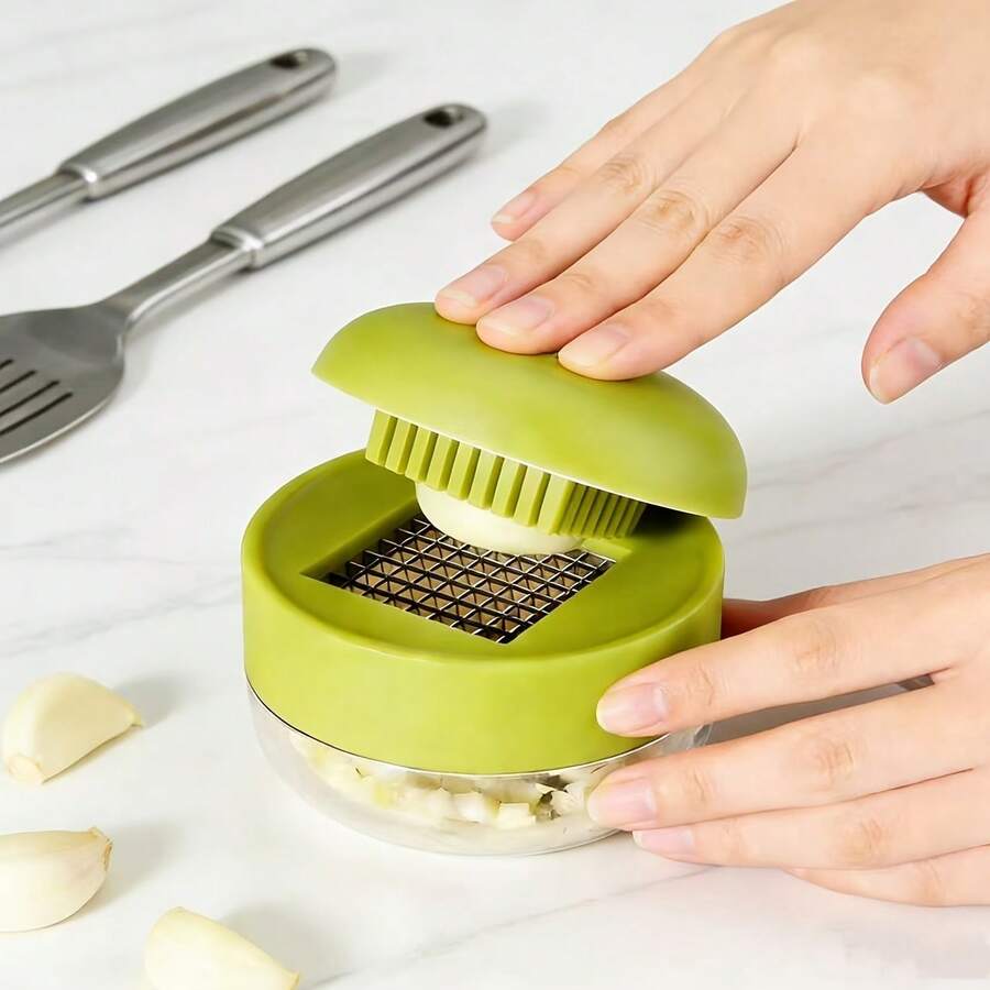 1 cái Dụng cụ băm và ép tỏi đa năng bằng thép không gỉ - Dễ dàng sử dụng bằng tay, dùng để băm, cắt, thái, bào tỏi, dụng cụ nhà bếp, đồ dùng nhà bếp kèm thớt dễ vệ sinh, thiết kế cầm tay nhỏ gọn, dụng cụ nhà bếp, đồ dùng thiết yếu nhà bếp, vật dụng nhà bếp