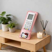 SANRIO 1 chiếc vỏ bọc điều khiển từ xa Hello Kitty Kawaii, vỏ bọc điều khiển bằng vải nhung mềm mại có cửa sổ trong suốt, vỏ bảo vệ màu hồng chấm bi dễ thương cho phòng khách nhà bạn. - Nhiều màu - Xem 3