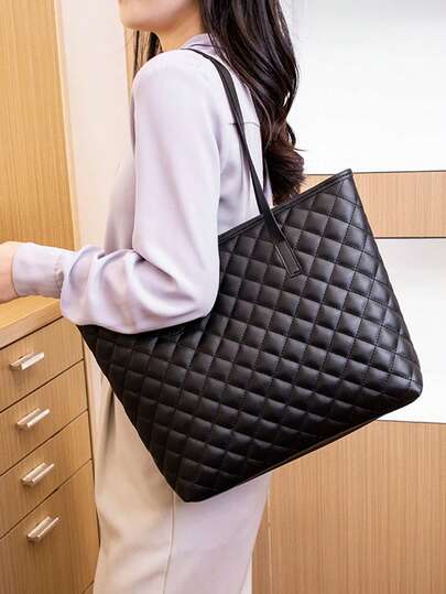 新款时尚女士大容量包，简约百搭购物手提包，日常单肩手提包