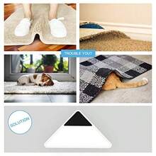 Alfombra Grippers Última almohadilla antideslizante mejorada con cinta adhesiva antideslizante para esquinas y bordes rizados 4 piezas - Marrn - Ver 7