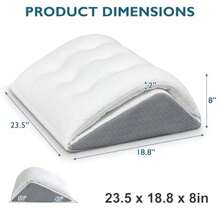 Shinnwa - Almohada de cuña de rodilla patentada convertible para dormir en la espalda almohada triangular de espuma viscoelástica de doble capa para piernas después de la cirugía soporte de rodilla - Blanco - Ver 5