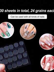 50 miếng/1200 miếng dán móng tay siêu dính, dạng gel thạch, mỏng, chống thấm nước. - Trong sáng - Xem 5