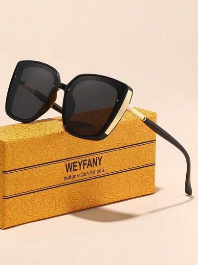 WEYFANY 女士时尚太阳镜，猫眼金属偏光太阳镜，TAC材质，轻盈耐用，佩戴舒适，优雅复古简约百搭时尚镜框，适合驾驶、户外活动、旅行、派对、摄影、休闲、海滩、音乐节、徒步、度假、高尔夫、远足、钓鱼、运动、街头风格等场合，适合日常及特殊场合的优雅配饰