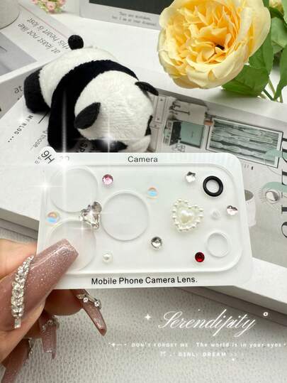 Rhinestone Decorated Mobile Phone Lens Protector Film