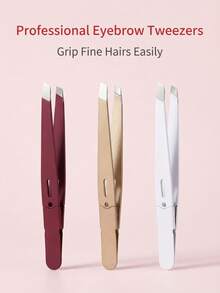 专业级德国产斜角不锈钢精密美容镊子，多功能美容修容工具，可用于修眉、去除面部毛发和睫毛护理 - 彩色 - 查看 11