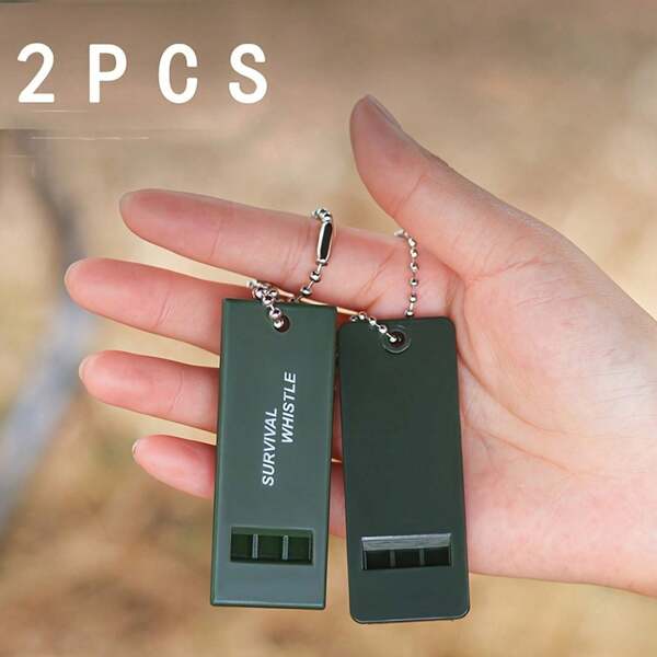 2 sets de silbato de supervivencia para deportes al aire libre de triple frecuencia, silbato de salvamento, silbato de primeros auxilios, silbato de ejercicio estudiantil, silbato de árbitro, silbato de montañismo y supervivencia de viaje, silbato de socorro de alta frecuencia para terremotos