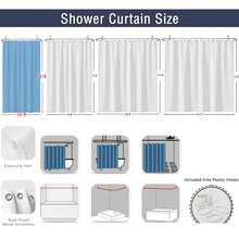 1PC Striped Shower Curtain For Bathroom, Brown Cream Vintage Striped Cotton Farmhouse Curtain Extra Long, Boho Bath Dec - 棕色 - 查看 5