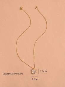 Four-Leaf Clover Charm Necklace - 黃金 - 查看 3