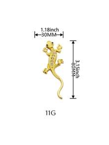 Hình dán tường 3D hình thằn lằn trang trí ngoại thất xe hơi, màu bạc. - A - Xem 6