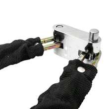 Candado de cadena de alta calidad de acero endurecido con funda textil protectora antirrobo para motocicleta, scooter, bicicleta, de uso pesado - Cabeza cuadrada - Ver 7