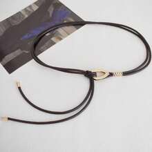 1pc Leather Rope Knotted Belt, Minimalist Versatile Tie-Up Decor For Dresses, Sweaters, Jackets - Multicolor - View 12