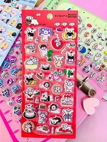 3D Stickers | Suitable For Smartphones, Bears, Fashionable Cups, Cameras, Etc. These Adorable Cartoon-Style Stickers Feature A "Reversible Magic" Shimmering Design, Sweet And Cute. Includes Children's Handbook, Decorative Materials, Small Designs, And Waterproof. - Multicolor - View 2