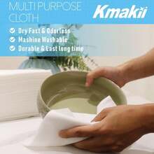 KMAKII Handi Wipe Reusable Cloths - Multi-Purpose Disposable Dish Cloths And Towels, Ultra Absorbent, Fast-Dry, Durable Cleaning Wipes For Kitchen And Home, White, 11.8 X 21 Inches, Pack Of 80 - ColorD - 查看 4