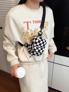 Teenager Laser Mini Backpack, Checkerboard Crossbody Bag, Colorful Chest Bag, Casual Outdoor Phone & Coin Purse - A - View 5